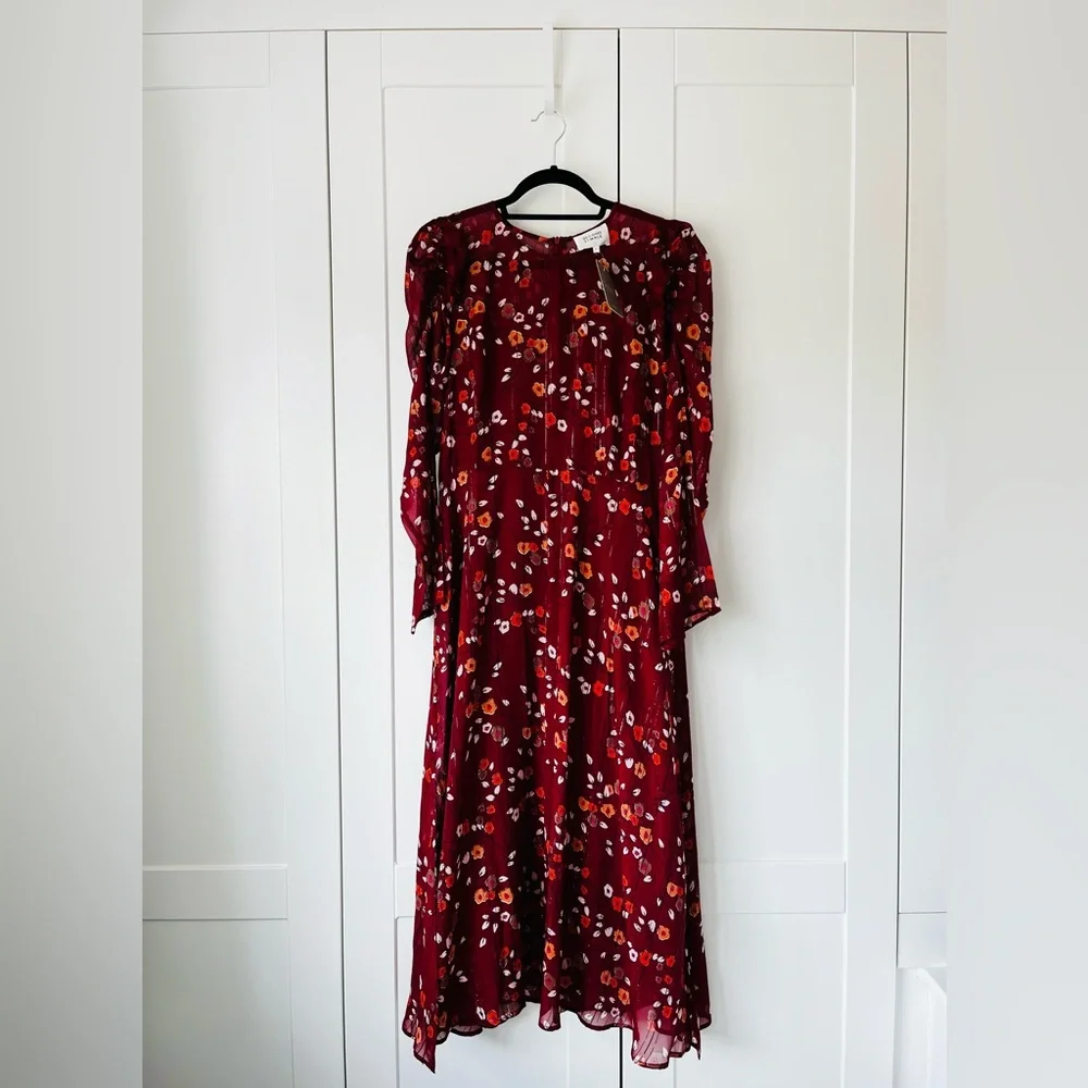 Second Female Anthropologie Silk Mix Maxi Dress Size L - Picture 1 of 13